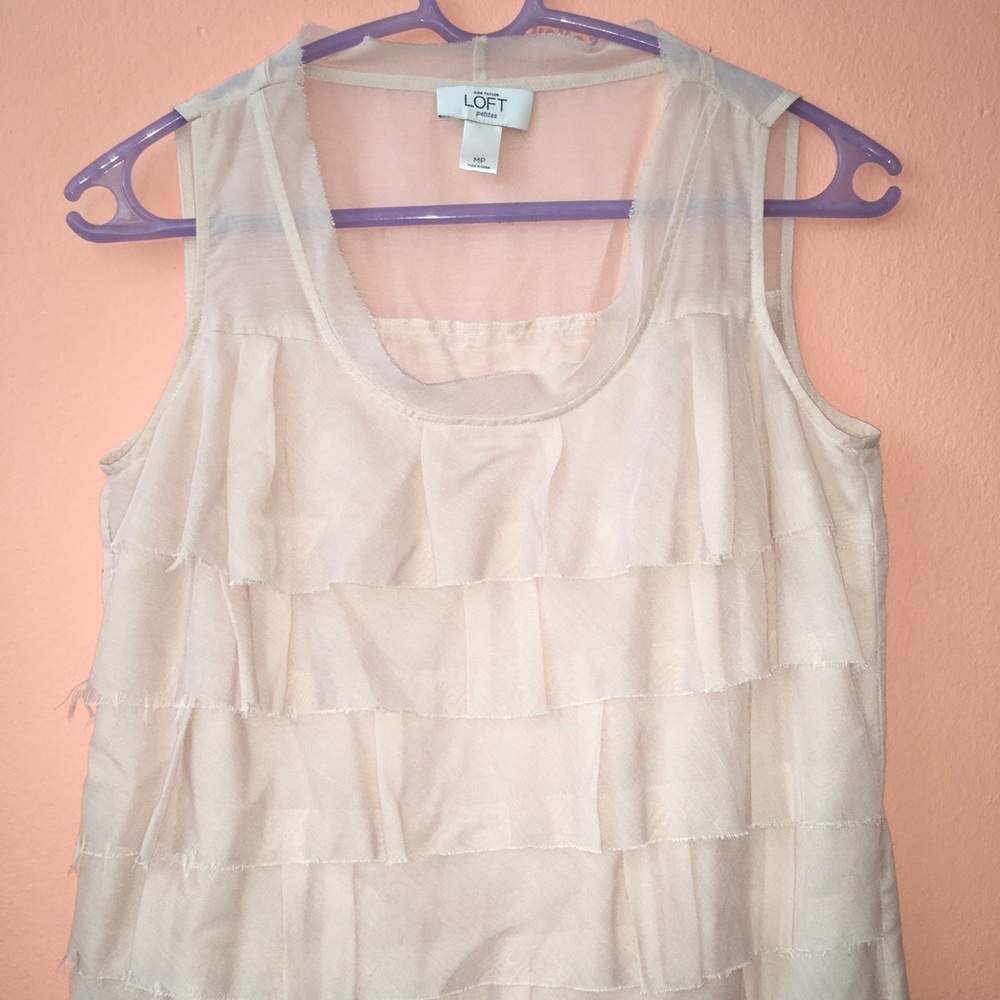 Loft (MP) light pink ruffled blouse